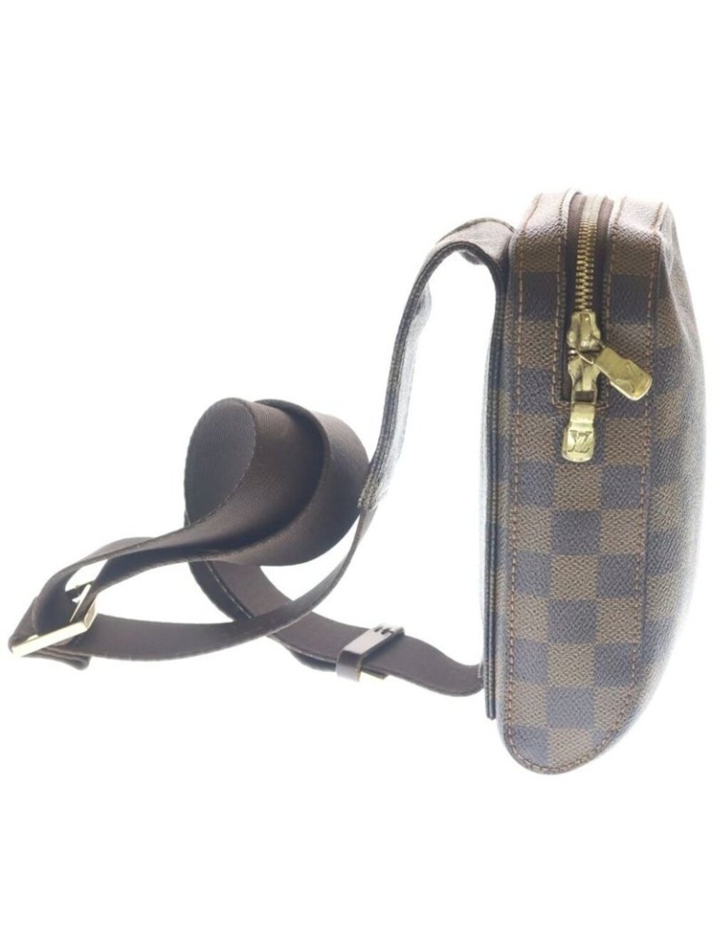 Louis Vuitton Damier Geronimos Shoulder Bag Brown Leather Gold - Picture 3 of 6